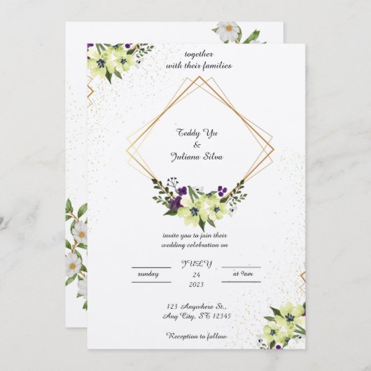 Elegante Einladung (Vorne/Hinten)