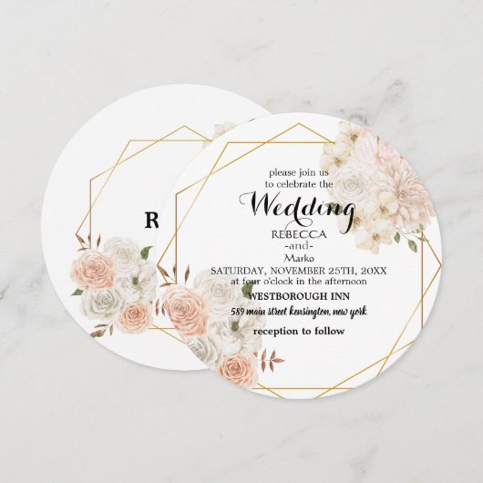 Elegante Einladung (Vorne/Hinten)