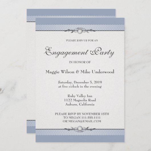 Elegante Einladung an den Grenzen (Vorne/Hinten)