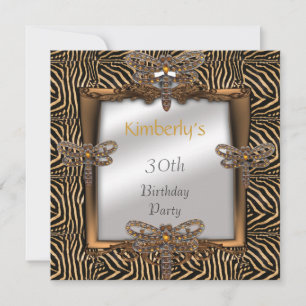 Elegante Einladung Bronze Tier Libelle Juwel