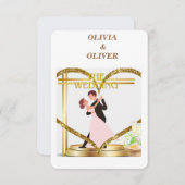 Elegante Einladung. Dankeskarte (Vorne/Hinten)