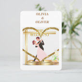 Elegante Einladung. Dankeskarte (Stehend Vorderseite)