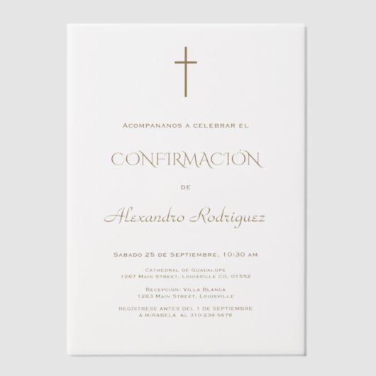 Elegante Einladung De Bautizo Hija Girl Taufe (Vorderseite)