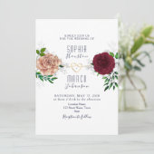 Elegante Einladung der Marine Burgund (Stehend Vorderseite)