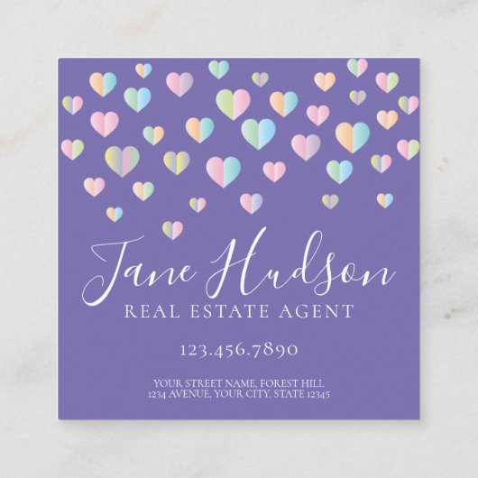 Elegante Einladung farbenfrohe Herzklänge Design