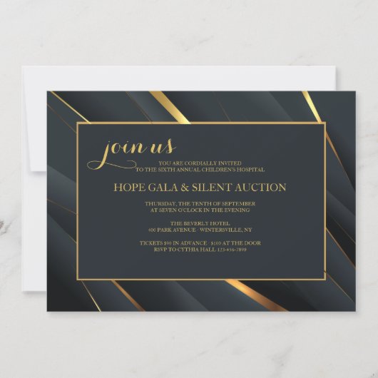 Elegante Einladung für Unterstützerveranstaltungen (Vorderseite)