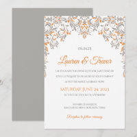 Elegante Einladung | Kate (Orange & Gray)