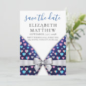 Elegante Einladung mit Bow- und Herzfunkeln (Stehend Vorderseite)