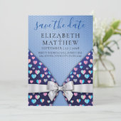 Elegante Einladung mit Bow- und Herzfunkeln (Stehend Vorderseite)