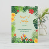 Elegante Einladung mit einem tropischen Thema in h (Stehend Vorderseite)