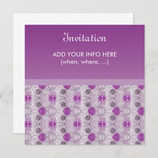 Elegante Einladung - Raiselin lila (Vorne/Hinten)