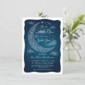 Elegante Einladung über die Brautdusche des Mondes (Stehend Vorderseite)