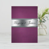 Elegante Einladung von Burgund und Silver Wedding, (Stehend Vorderseite)