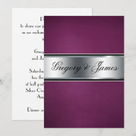 Elegante Einladung von Burgund und Silver Wedding,