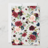 Elegante Einladung von Burgundy & Blush (Rückseite)