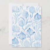 Elegante Einladung von French Toile Blue Wedding (Rückseite)