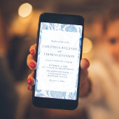 Elegante Einladung von French Toile Blue Wedding