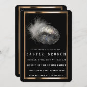 Elegante Einladung von Schwarzostereiern (Vorne/Hinten)