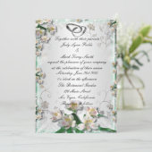 Elegante Einladung von weißer Blume (Stehend Vorderseite)