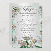 Elegante Einladung von weißer Blume (Vorne/Hinten)