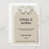 Elegante Einladung zu Beige und Grünen Hochzeiten (Vorne/Hinten)