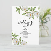 Elegante Einladung zu einer Botanischen Hochzeit m (Stehend Vorderseite)