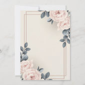 Elegante Einladung zu Hochzeiten mit Blume (Rückseite)