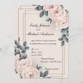 Elegante Einladung zu Hochzeiten mit Blume (Vorne/Hinten)