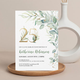Elegante Einladung zum 25. Geburtstag für sie   Ro