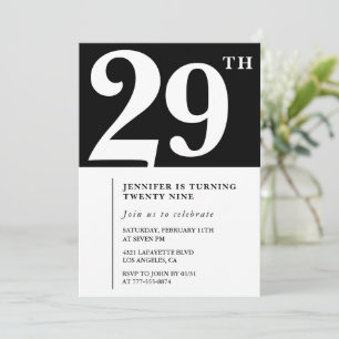 Elegante Einladung zum 29. Geburtstag Mädchen Chic