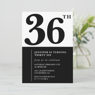 Elegante Einladung zum 36. Geburtstag Mädchen Schw