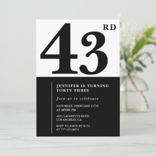 Elegante Einladung zum 43. Geburtstag Frau Schwarz
