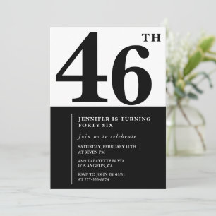 Elegante Einladung zum 46. Geburtstag Frau Schwarz