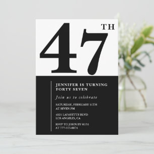 Elegante Einladung zum 47. Geburtstag für eine Fra