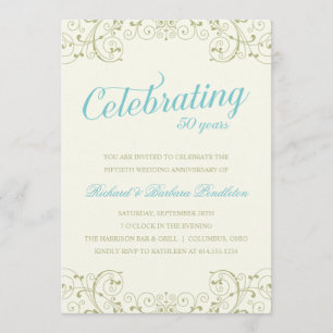 Elegante Einladung zum 50. Hochzeitstag