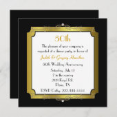 Elegante Einladung zum 50. Hochzeitstag (Vorne/Hinten)