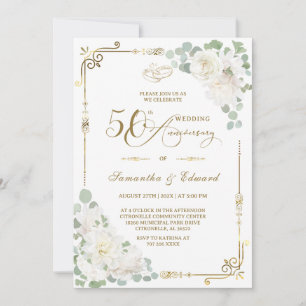 Elegante Einladung zum 50. Hochzeitstag