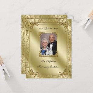 Elegante Einladung zum 50. Hochzeitstag Foto-Einla