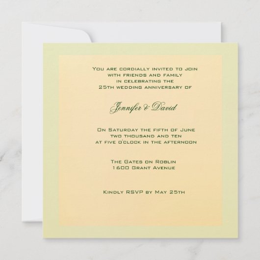 Elegante Einladung zum 50-jährigen Jubiläum (Rückseite)