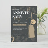 Elegante Einladung zum 50-jährigen Jubiläum (Stehend Vorderseite)