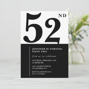Elegante Einladung zum 52. Geburtstag für Frauen S