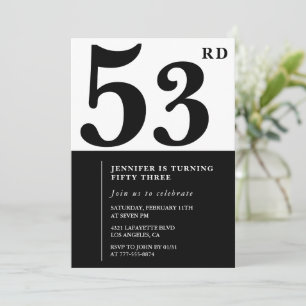 Elegante Einladung zum 53. Geburtstag für Frauen S