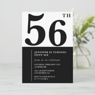 Elegante Einladung zum 56. Geburtstag Frau Schwarz