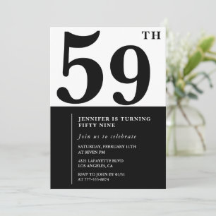 Elegante Einladung zum 59. Geburtstag für eine Fra