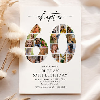 Elegante Einladung zum 60. Kapitel-Geburtstag mit 