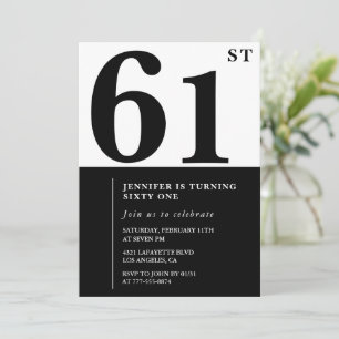 Elegante Einladung zum 61. Geburtstag Frau Schwarz