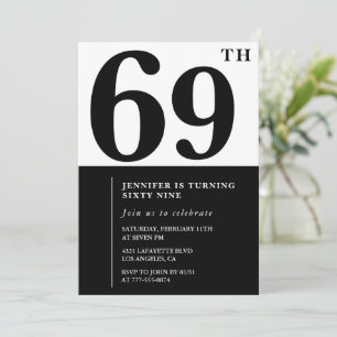 Elegante Einladung zum 69. Geburtstag für eine Fra