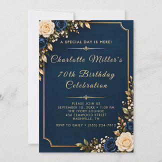 Elegante Einladung zum 70. Geburtstag