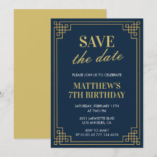 Elegante Einladung zum 7. Geburtstag Save the Date