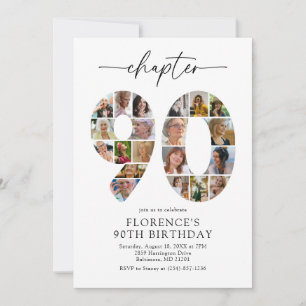 Elegante Einladung zum 90. Kapitel-Geburtstag